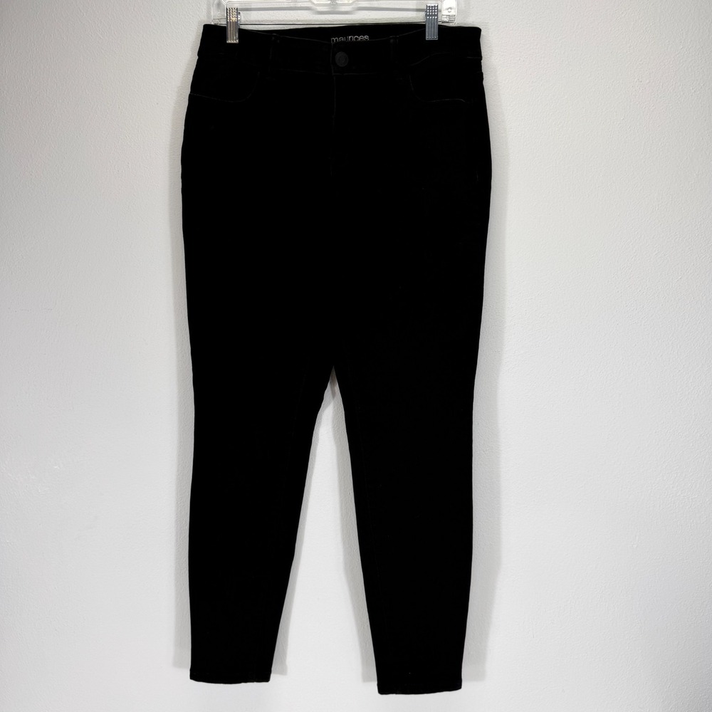 Maurices Comfy Casual Mid-Rise Stretch Jeggings Skinny Black Jeans L Reg
